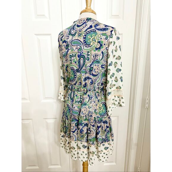 Miss June Paris Jenny Paisley Sequin Embroidered V-Neck Tassel Mini Dress OS - Picture 5 of 8